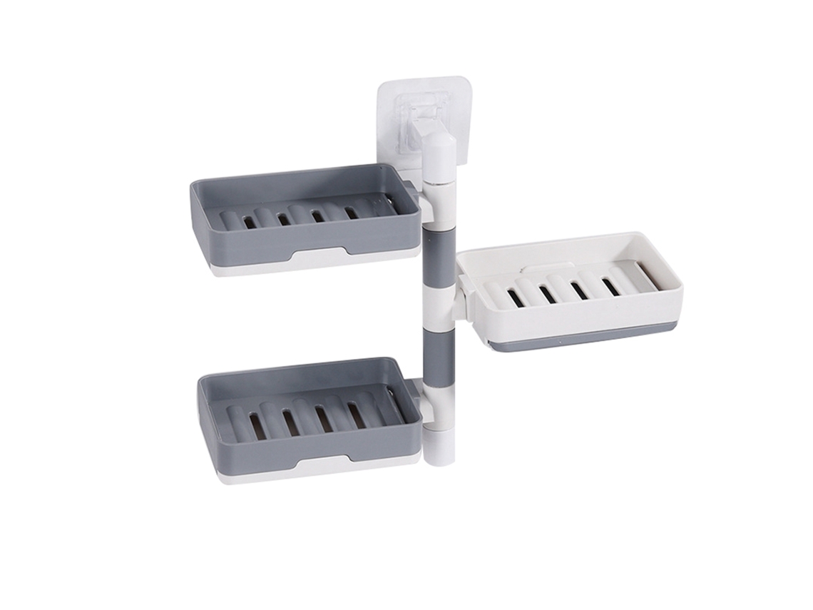 Caixa de sabão para parede rotativa 3 camadas hips sem furacão container organizer S/MARCA