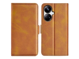 Capa De Couro Com Fecho Magnético Duplo E Flip Horizontal Para Realme 10 Pro