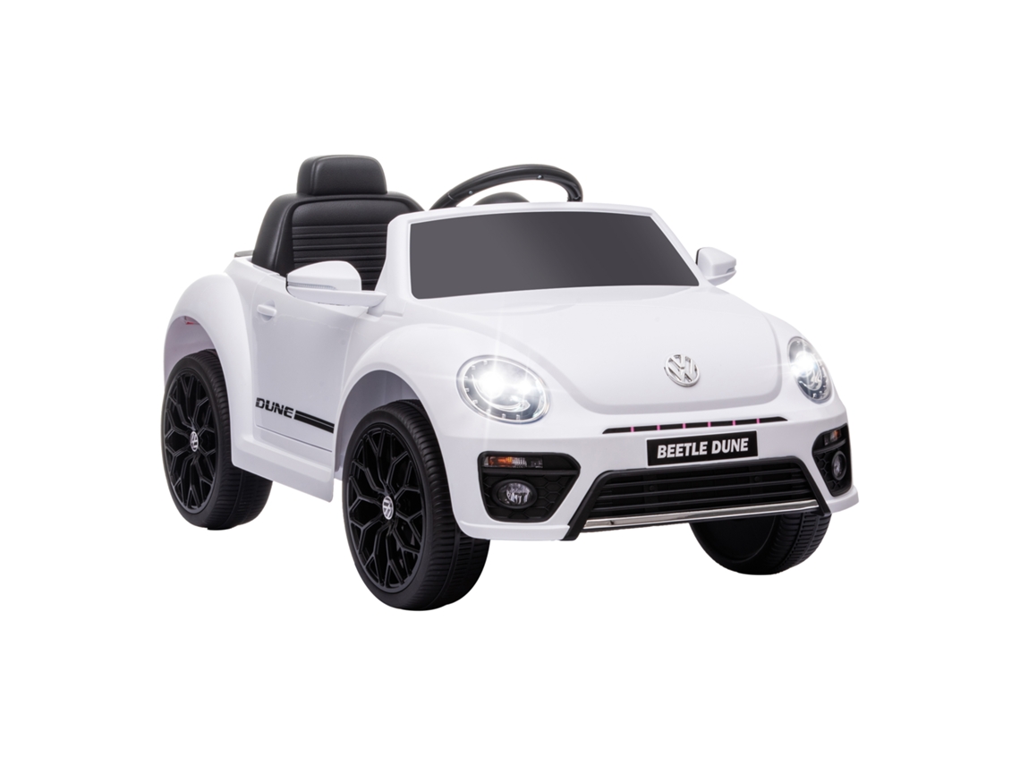 Carro Elétrico Para Crianças - Volkswagen Beetle Dune - 3 A 5 Anos - Máxima 30kg - 12v - 3 A 5 Km/h, Com Comando - Branco