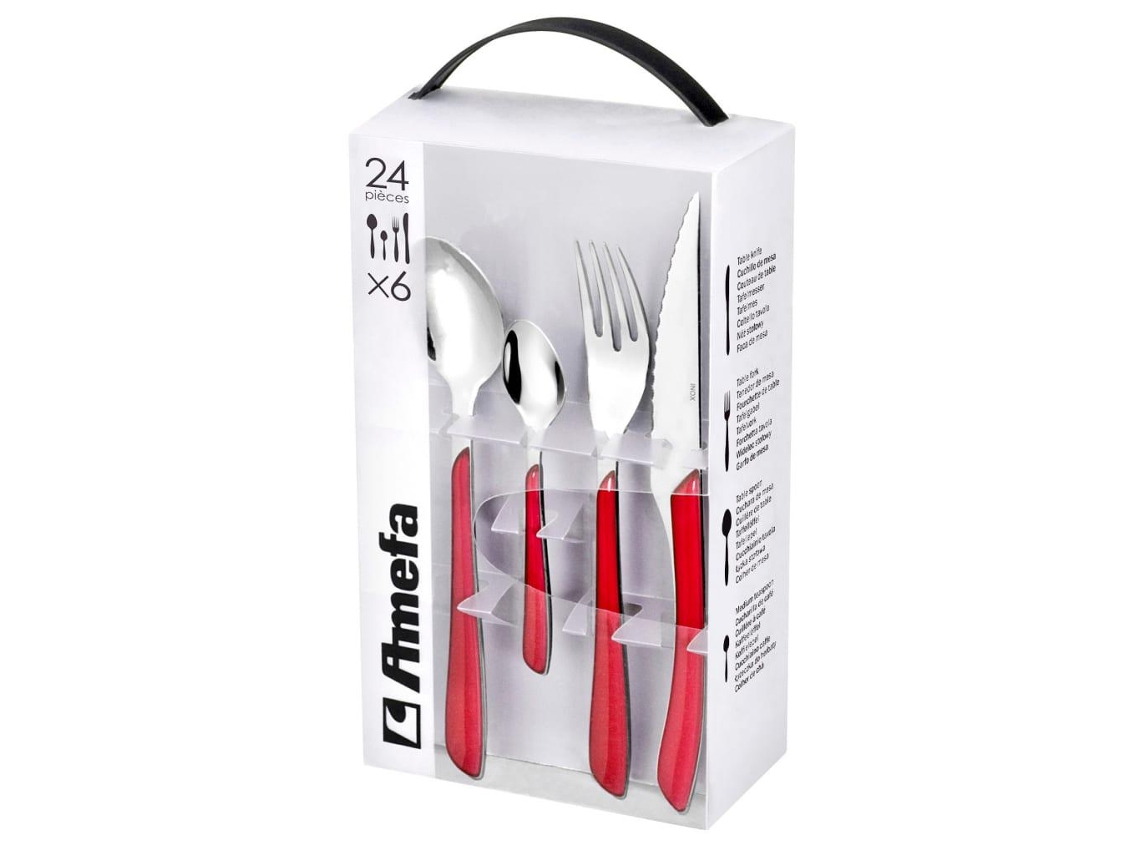 Amefa Conjunto de talheres 24 pcs Eclat vermelho