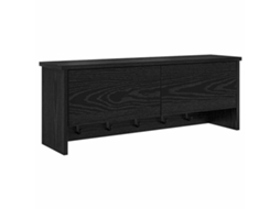 Cabideiro de Parede com Porta Carvalho Preto 80x20x30 cm MAISON EXCLUSIVE