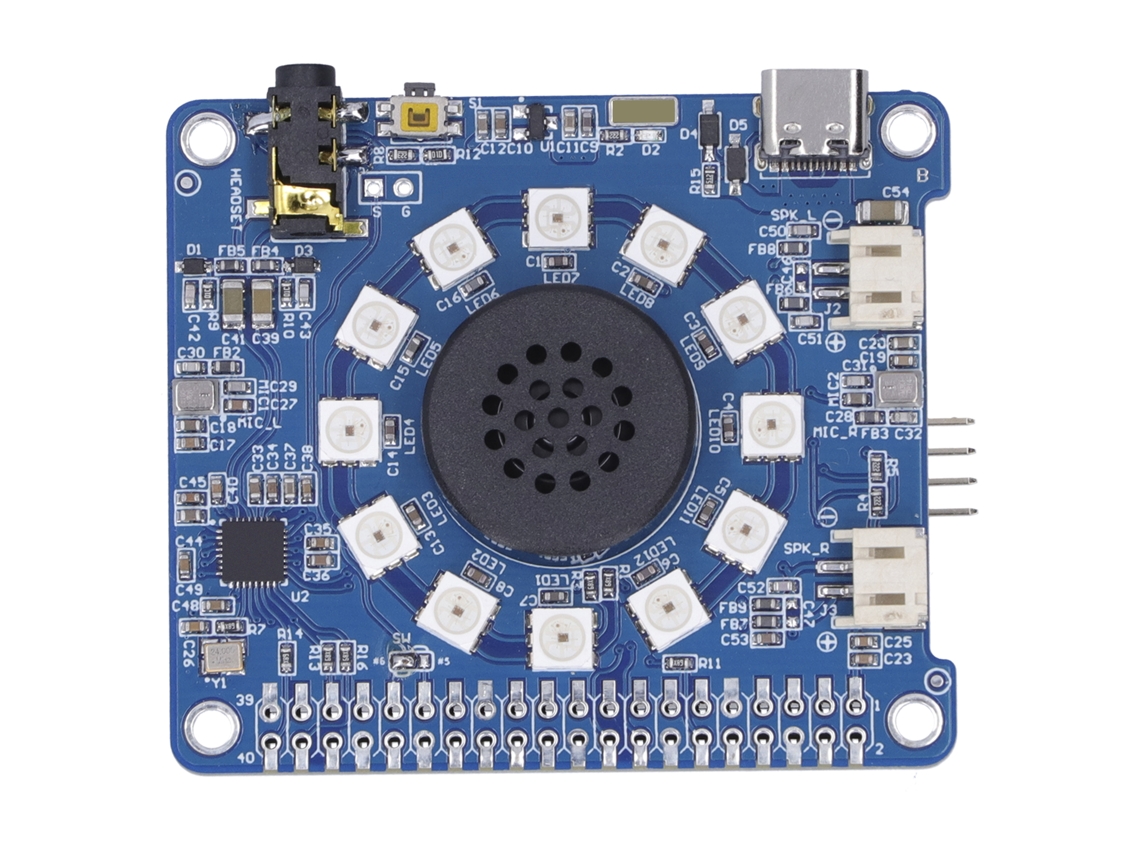Módulo Amplificador Para Raspberry Pi 2/3/4b Placa De Array De Microfones 2-mic Para Alto-falante Inteligente Ai