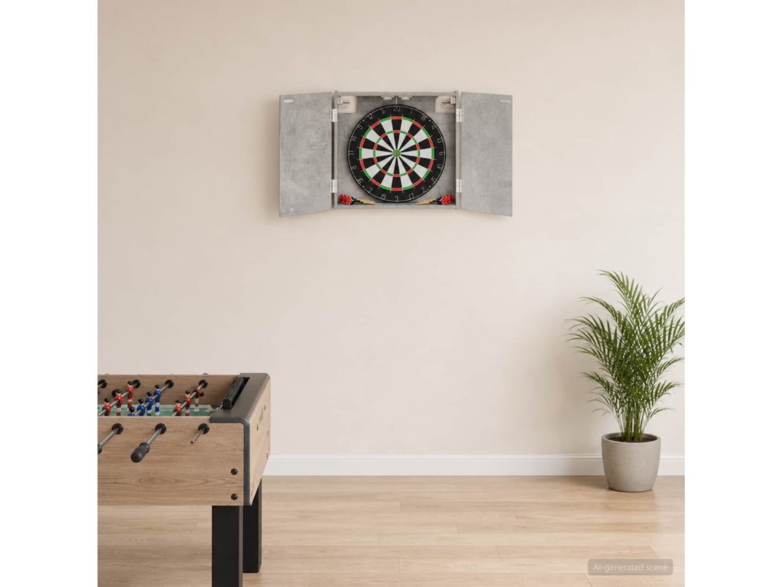 Vidaxl Armário Para Dartboard Cinzento Cimento 56 X 12 X 53,5 Cm