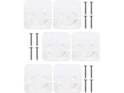 Suportes Adesivos Para Varão De Cortina Chuveiro Com Design Antiderrapante, 6 Peças, Material Abs Resistente Para Sala