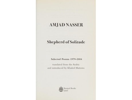 Livro Shepherd of Solitude de Amjad Nasser (Inglês)