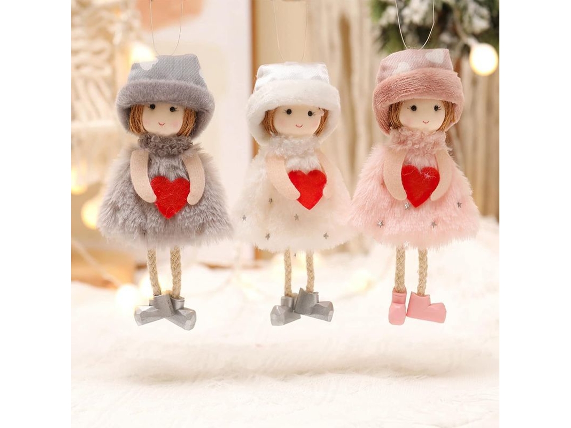 3 Bonecas Anjo Penduráveis, Enfeites Para Árvore De Natal, Bonecos De Pelúcia Para Decoração De Festa Em Casa