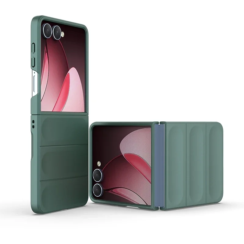 (verde Escuro, Galaxy Z Flip4) Capa Rígida Fosca De Luxo Para Celular, Com Revestimento Macio Espesso E Proteção Contra Impactos.