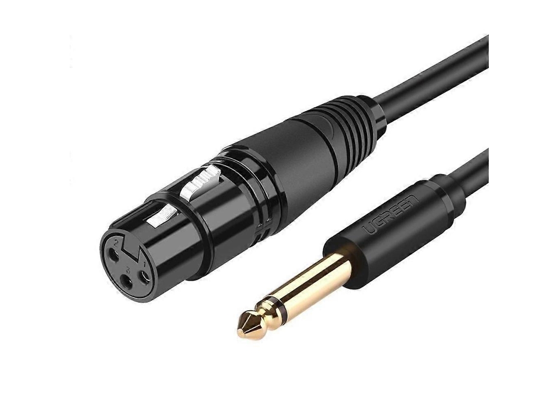 Cabo de áudio Ugreen XLR para microfone para conector jack de 6,35 mm (macho), 3M Slowmoose (fêmea)
