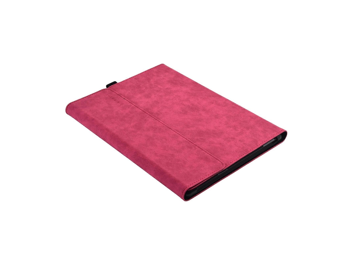 Capa Protetora De Couro Para Tablet Microsoft Surface Pro X De 13 Polegadas, Cor: Vermelho Rosado