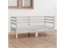 Vidaxl Sofá De 2 Lugares Para Jardim Pinho Maciço Branco