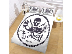 Capa de Edredom com Estampa Piratas em Microfibra Fronha 240x260cm