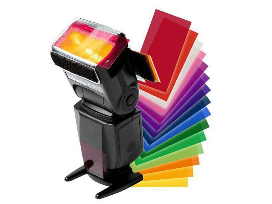 Kit De Filtros De Flash, Cartão De Filtro Para Câmera, Filtro De Gel, Flash, 12 Cores