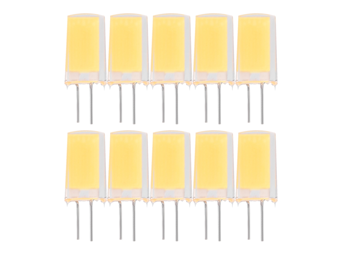KOFIHETY 10 lâmpadas LED de silicone COB1909 G4/G8 não reguláveis (branco quente G4)
