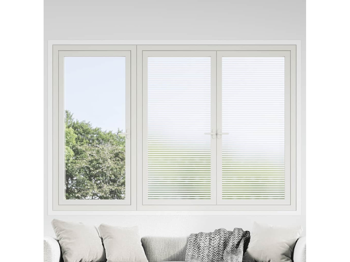 Vidaxl Película Para Janela Fosca 0,9x100 M Pvc Design Às Riscas