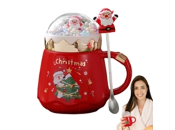 Caneca De Cerâmica Natalina De 500 Ml Com Tampa Em Formato De Globo De Neve E, Para Uso Doméstico, Confeitaria E Organização Da Cozinha