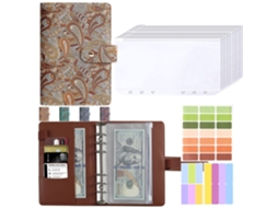A6 Paisley Macaron Pu Leather Refillable Notebook, Vintage Exotic Style, Planner Organizer With 12-zipper Pockets
