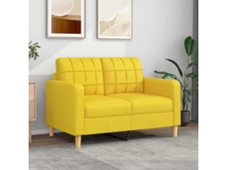 Vidaxl Sofá De 2 Lugares 120 Cm Tecido Amarelo-claro