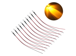 10pcs Diodos Emissores de Luz Led 5mm Pré fios 5 12v Amarelo para Decoração Diy Eletrônica