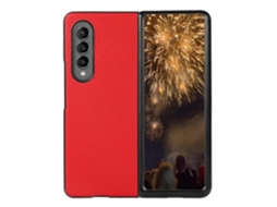 Capa Para Samsung Galaxy Z Fold4 Com Textura De Lichia Em Duas Cores
