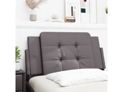 Vidaxl Almofadão De Cabeceira Zadar 100 Cm Couro Artificial Cinzento