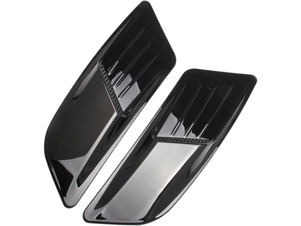 Conjunto de adesivos decorativos em ABS para capô de carro, na cor preta.