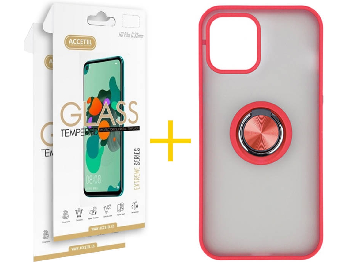 Kit Capa + Película 2X iPhone 11 Accetel Gel Bumper Vermelho
