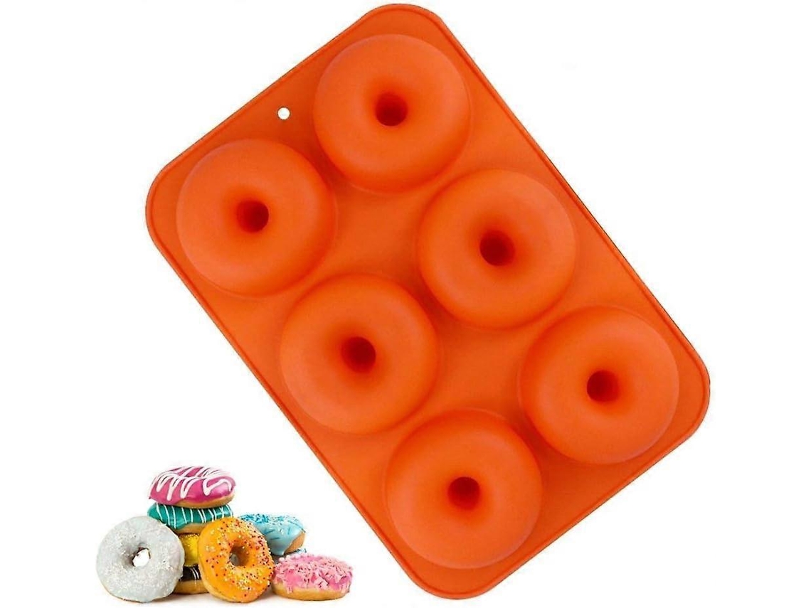 Forma de silicone para donuts, Skittles, biscoitos, bagels, muffins e chocolates Assar (6 cavidades)