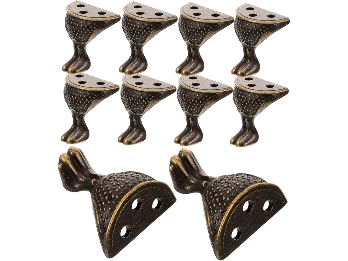 Conjunto De 10 Pés Sofá Em Liga Zinco Com Design Canto Para Suporte Estável E Proteção Móveis, Em Metal