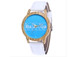 Relógio de pulso Zhoulianfa White Quartz para homens e mulheres com pulseira de jeans.