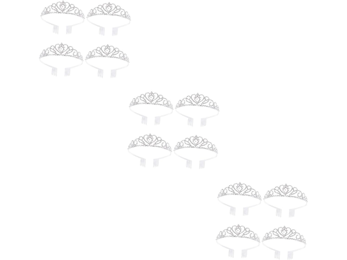 Coroa De Casamento Com 12 Peças De Strass E Pente Duplo Para Noiva E Acessório Chique De Festa.