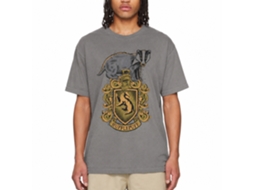 Rockinstone Harry Potter Hufflepuff Mascot Emblem Charcoal T-shirt Size:xxxl