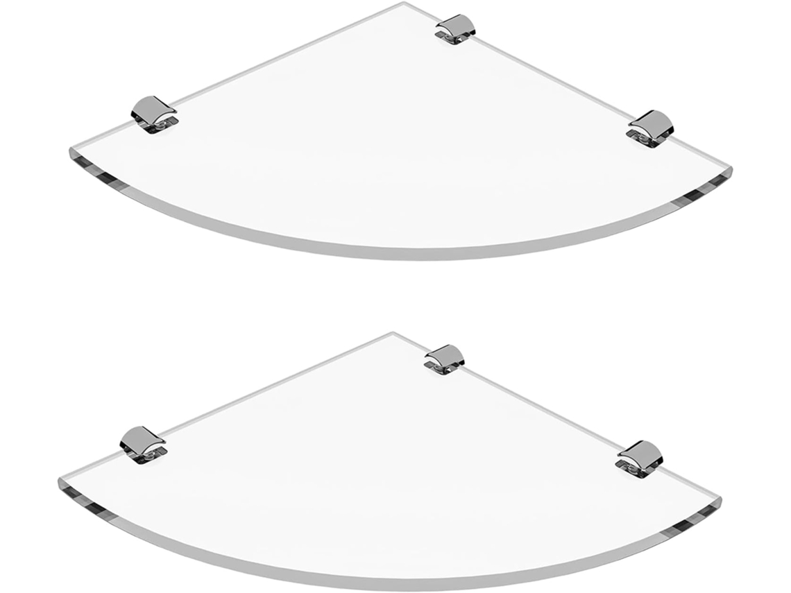 Organizador De Canto Para Banheiro Com 2 Prateleiras Acrílico Transparente, Design De Camada Dupla