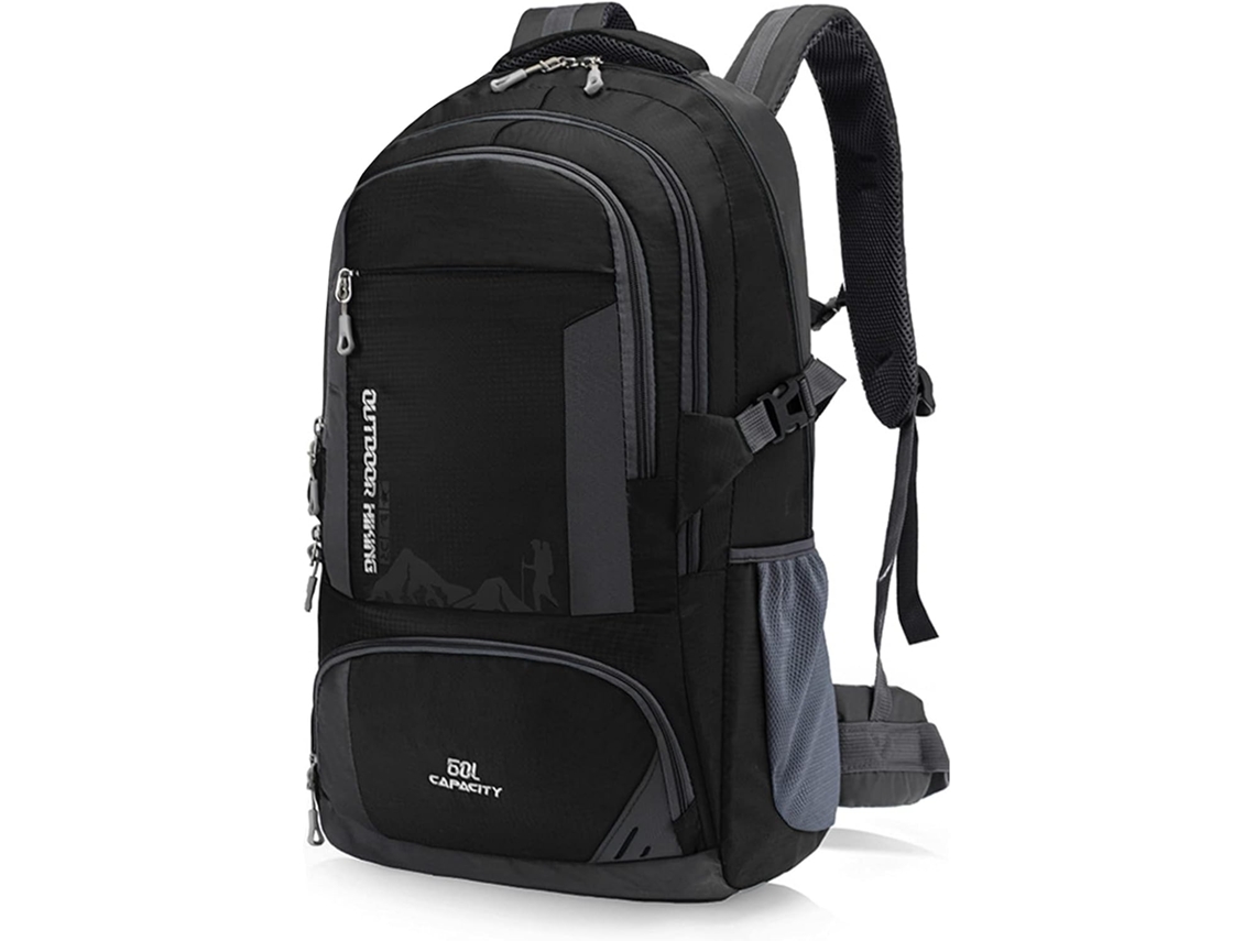 Mochila Impermeável De 60 Litros Para Caminhadas, Leve E Resistente, Para Homens E Mulheres (preta, 60l)