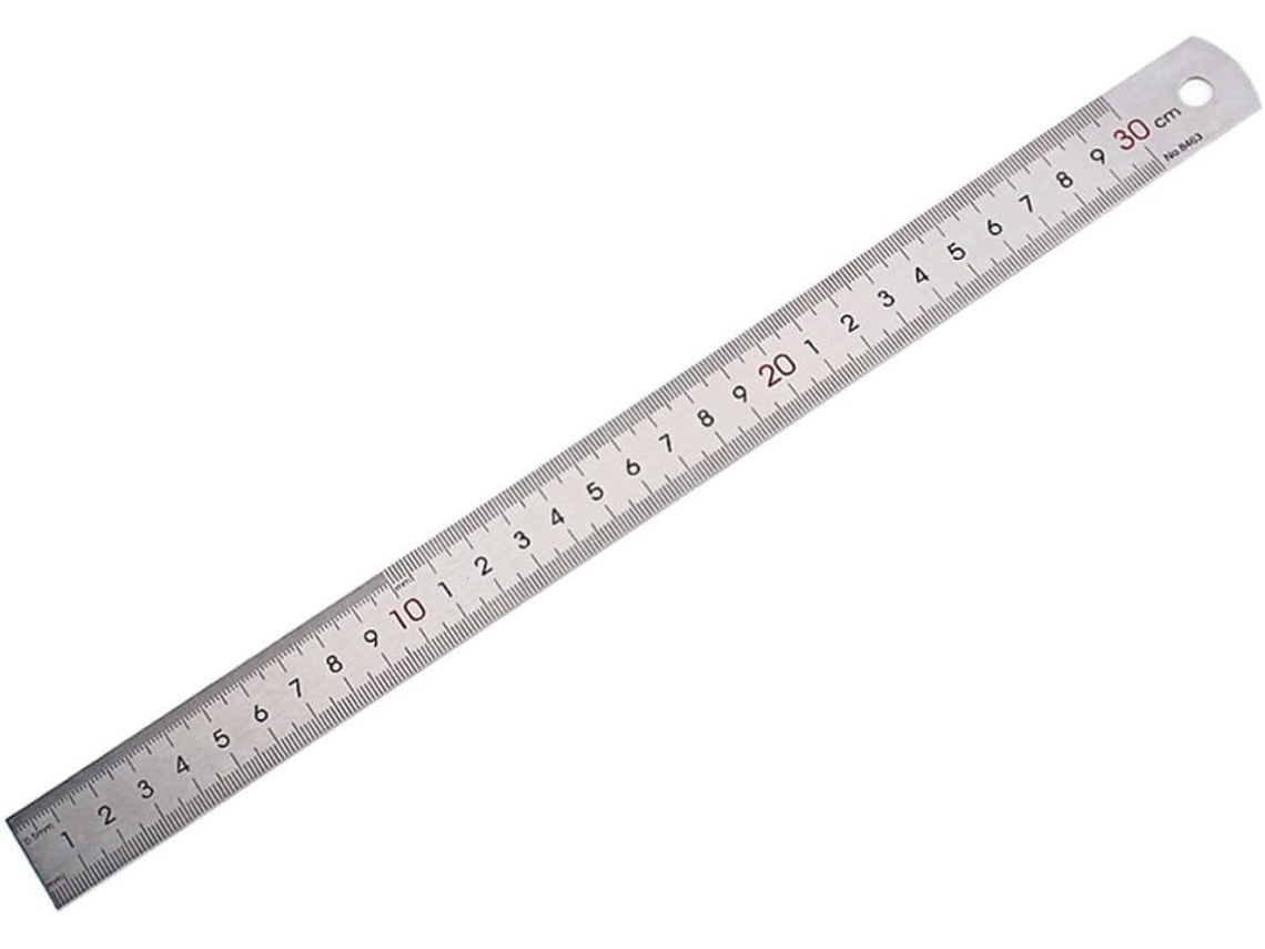 Régua De Aço Inoxidável Sem Rebarbas Com Tabela Conversão Dupla Face Ferramenta Precisa E Durável Para Design Gráfico