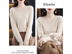 Suéter De Cashmere De Qualidade Superior: Materiais Delicados, Design Fashion E Manutenção Fácil Bege