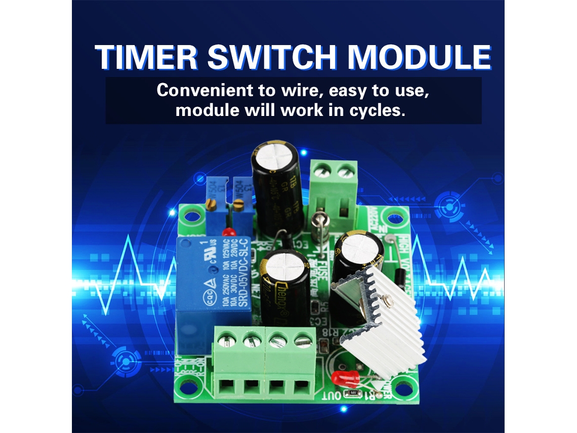 Laxiscreed Módulo Interruptor Temporizador Com Atraso Ajustável De 1 A 20s Para 7-24v