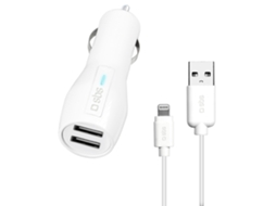 Kit Carregador USB p/ carro SBS c/ cabo Lightning