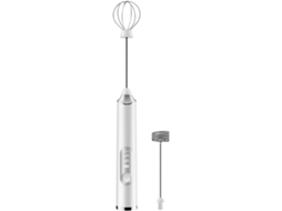 Batedor De Leite Elétrico Portátil Em Aço Inoxidável Para Bebidas, Ideal Café, Frappé, Matcha E Chocolate Quente (branco).