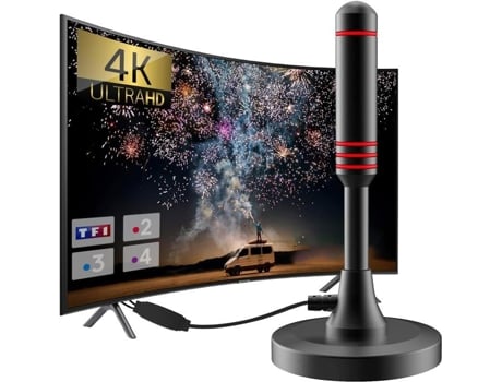 Antena de TV interna 2024 TNT potente 500km recepção de longa distância 360° HD 4k Choumicha Saveurs France Agro