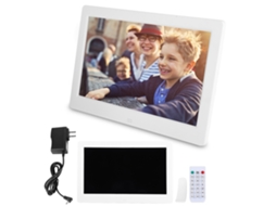 10.1inch 1024*600 Digital Photo Picture Frame Alarm Clock Player Album Remote Control White LAXISCREED