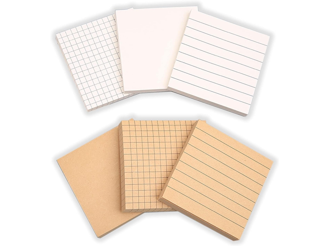 Bloco de Notas Adesivas Criativas, Pacote com 6 Blocos de Notas Adesivas, Blocos de Notas Adesivas para BRILVIBERA