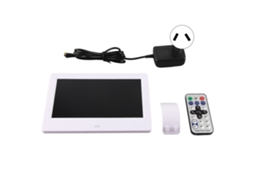 Lurelia Moldura Digital 7 Polegadas Ips 1024x600 Sensor Movimento Telecomando Relógio Calendário Branco 110-240v Ficha Au