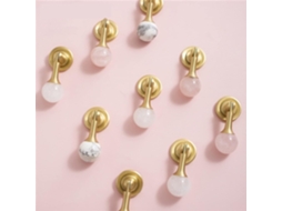Puxadores De Cristal Rosa E Branco Para Portas Cômoda Armários, Com Pingente Em Formato De Bola, Para Móveis, 1 Peça Cor