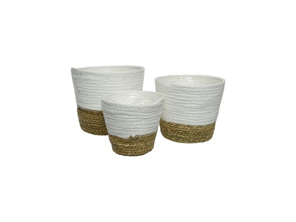 Conjunto De 3 Potes De Corda Para Decorar 875984 Edm