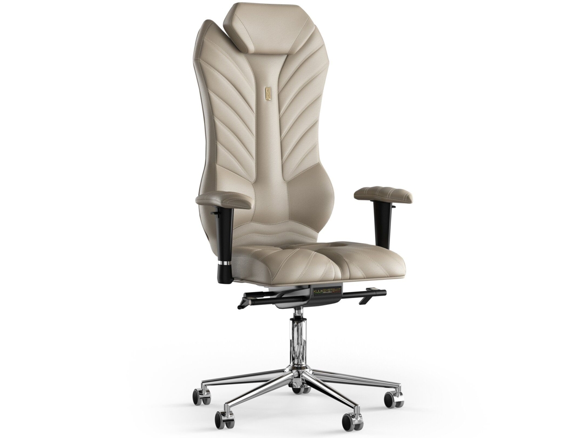 Cadeira de Escritório Ergonómica KULIK Monarch Couro (Bege -130x50x50cm)