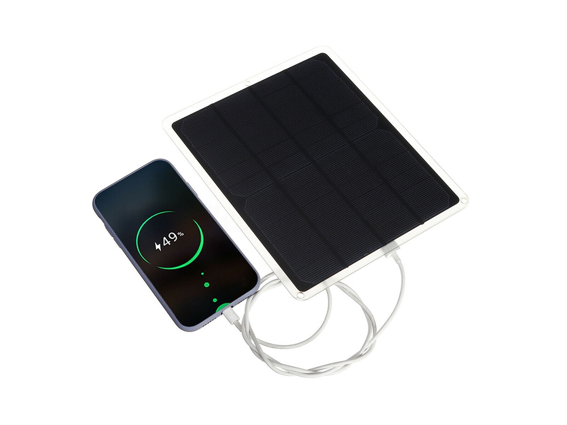 Painel solar monocristalino de 20W, 5V, com USB e Type C, para camping, trekking, viagens