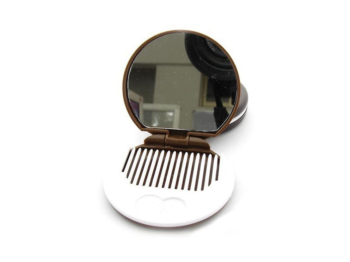 Kit De Espelho De Maquiagem Portátil Com Design De Biscoito Fofo E Pente Em Forma De Chocolate