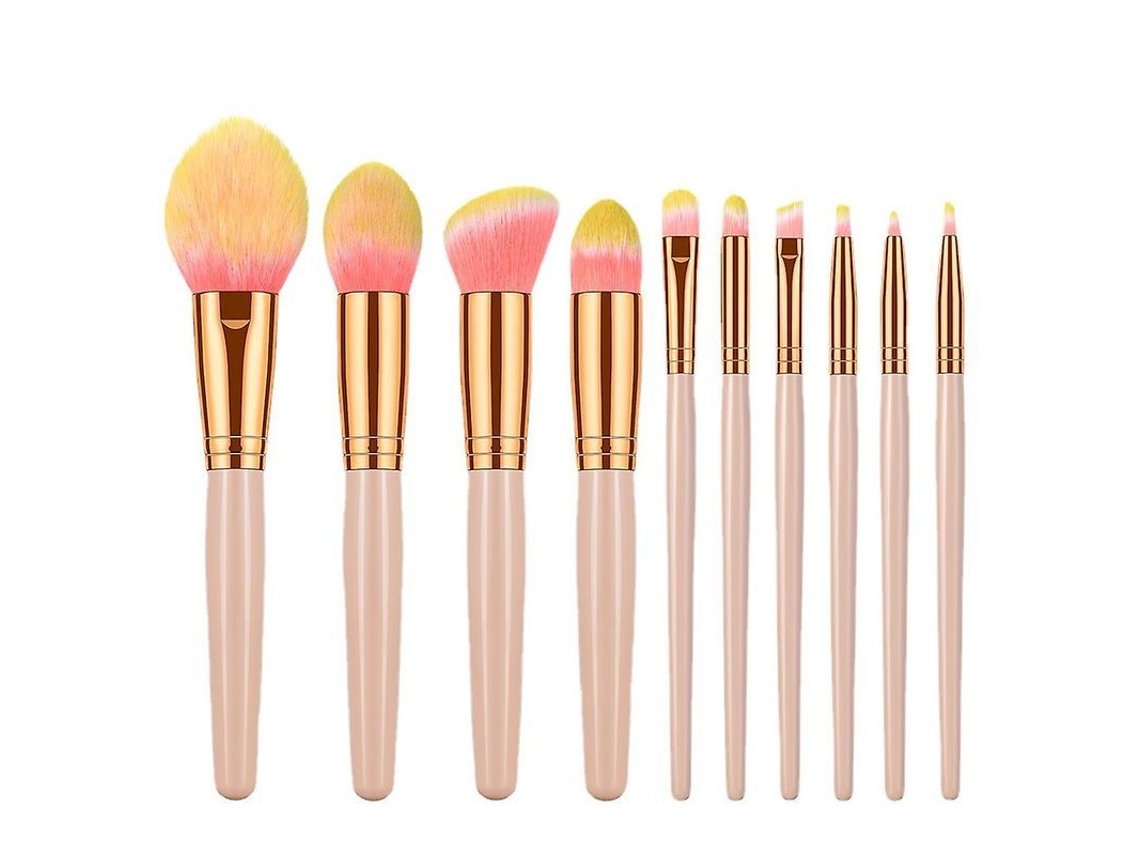Conjunto de Pincéis de Maquiagem 10pcs Profissional para Base Sombra de Olhos e Corretivo