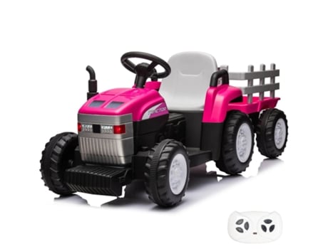 Trator Elétrico Para Crianças 12v 2 A 5 Anos Com Reboque Rosa Berghoff Toys