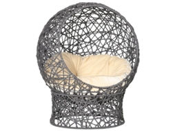 Cesta/caverna Para Gatos Com Almofada Inclusa, 2 Peças, 50 Cm X 50 Cm X 60 Cm, Antracite